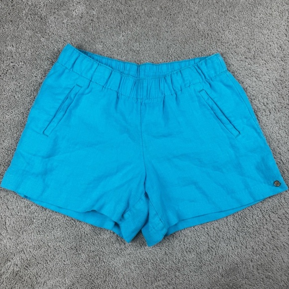 Lilly Pulitzer Pants - Lilly Pulitzer Lilo‎ Linen Bermuda Blue Shorts Size Small Preppy Pull On Pockets